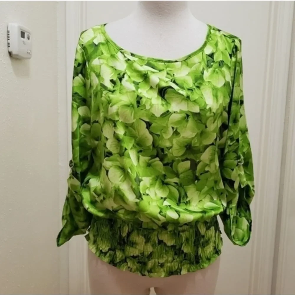 Michael Kors light green floral blouse